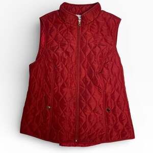 Croft & Barrow Women’s Red Quilted Zip Vest Size M